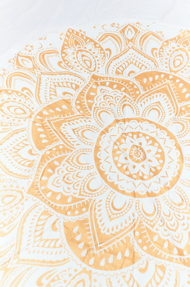 Mandala Redonda Dorada