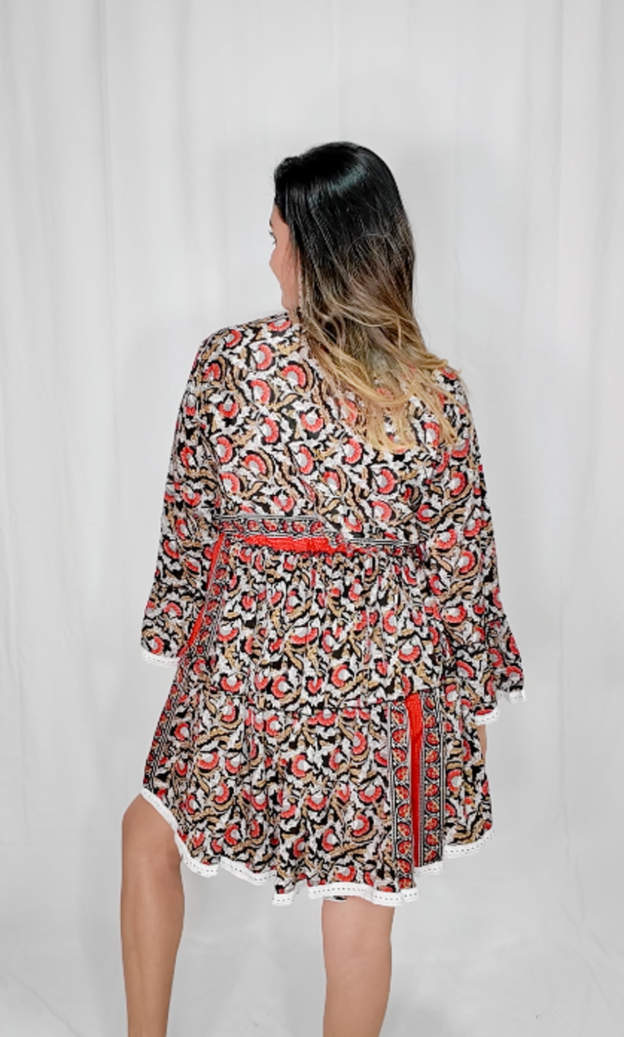 Vestido Corto Boleros Negro/Rojo