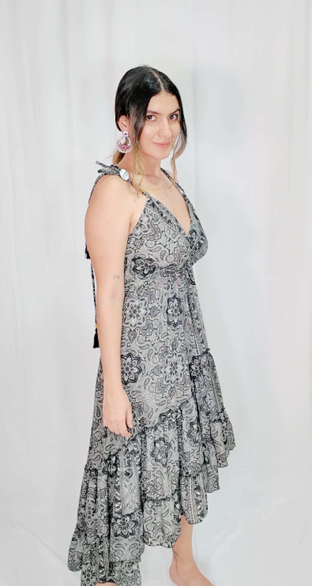 Vestido Boleros High Low Negro/Gris