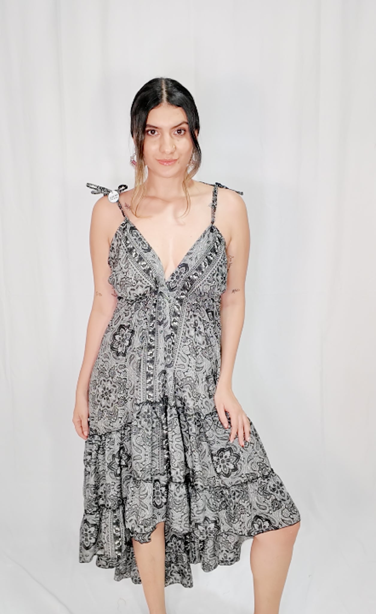 Vestido Boleros High Low Negro/Gris