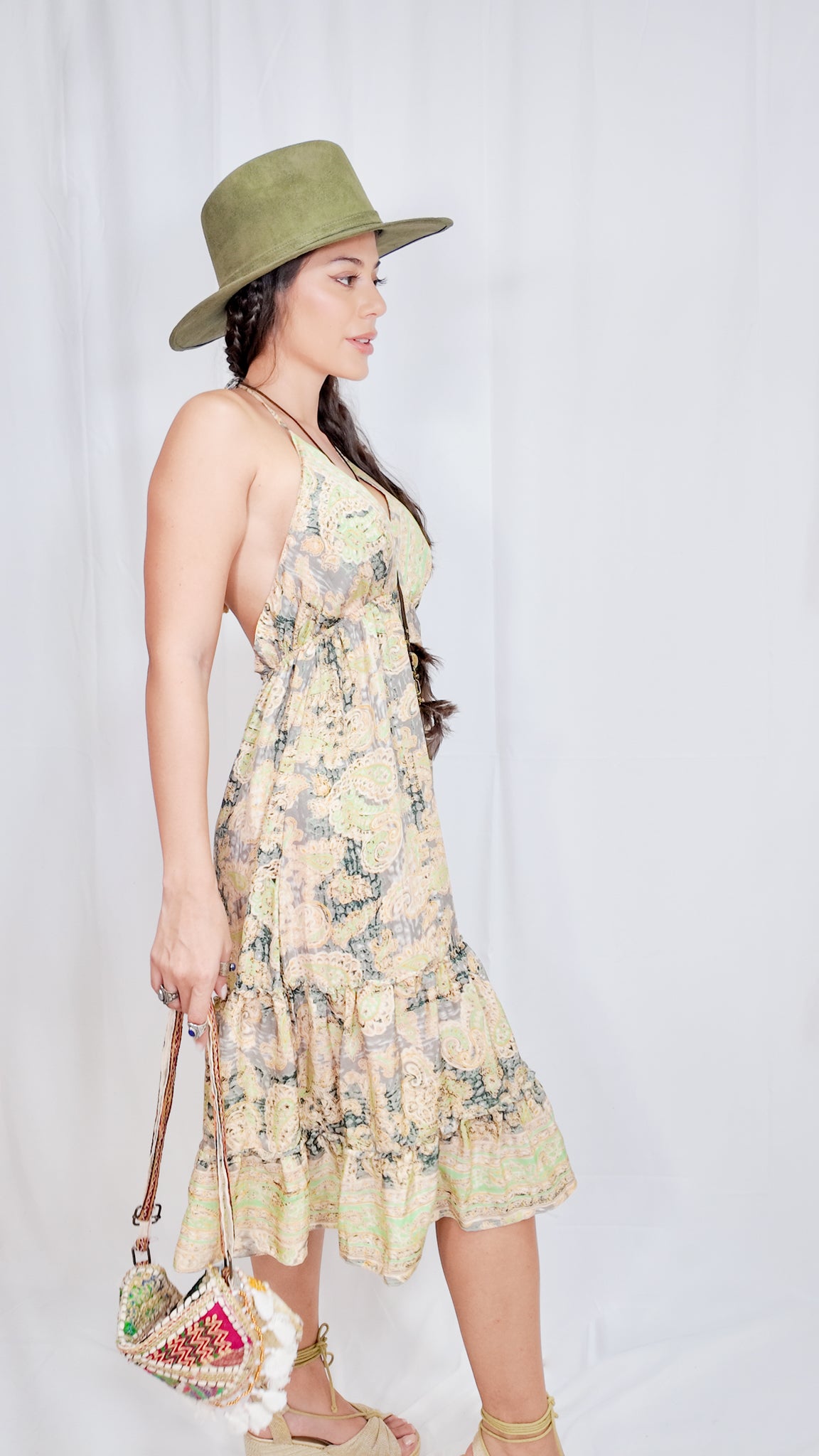Vestido corto seda amarillo