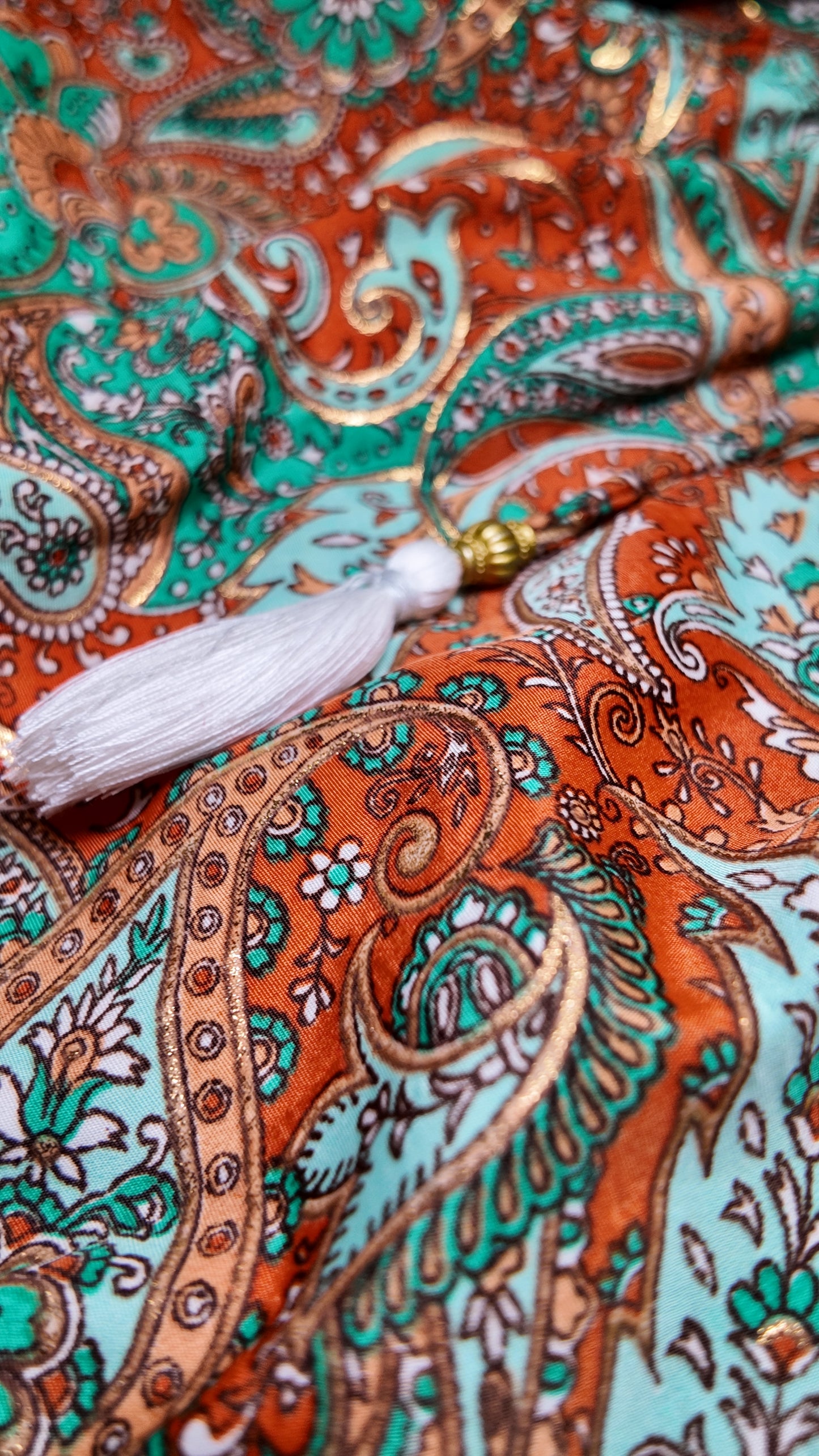 Vestido Corto Boleros Naranja/Verde