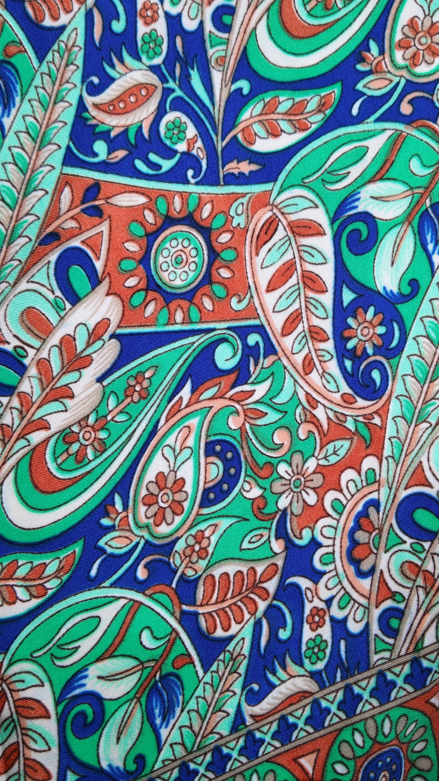 Pantalón Falda Seda Azul/Verde/Naranja