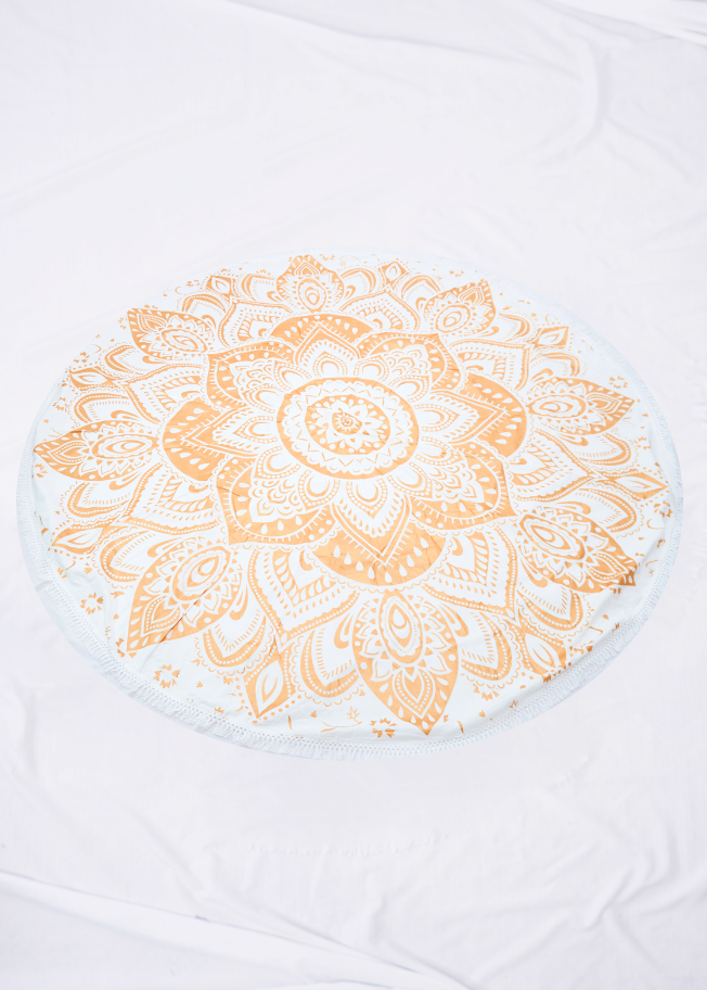 Mandala Redonda Dorada