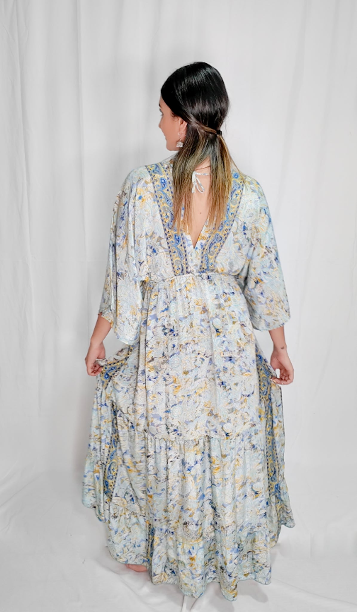Vestido High Low Azul Claro