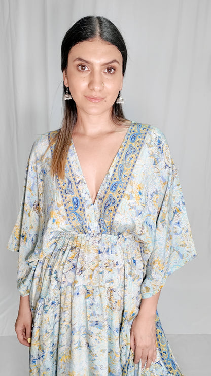 Vestido High Low Azul Claro