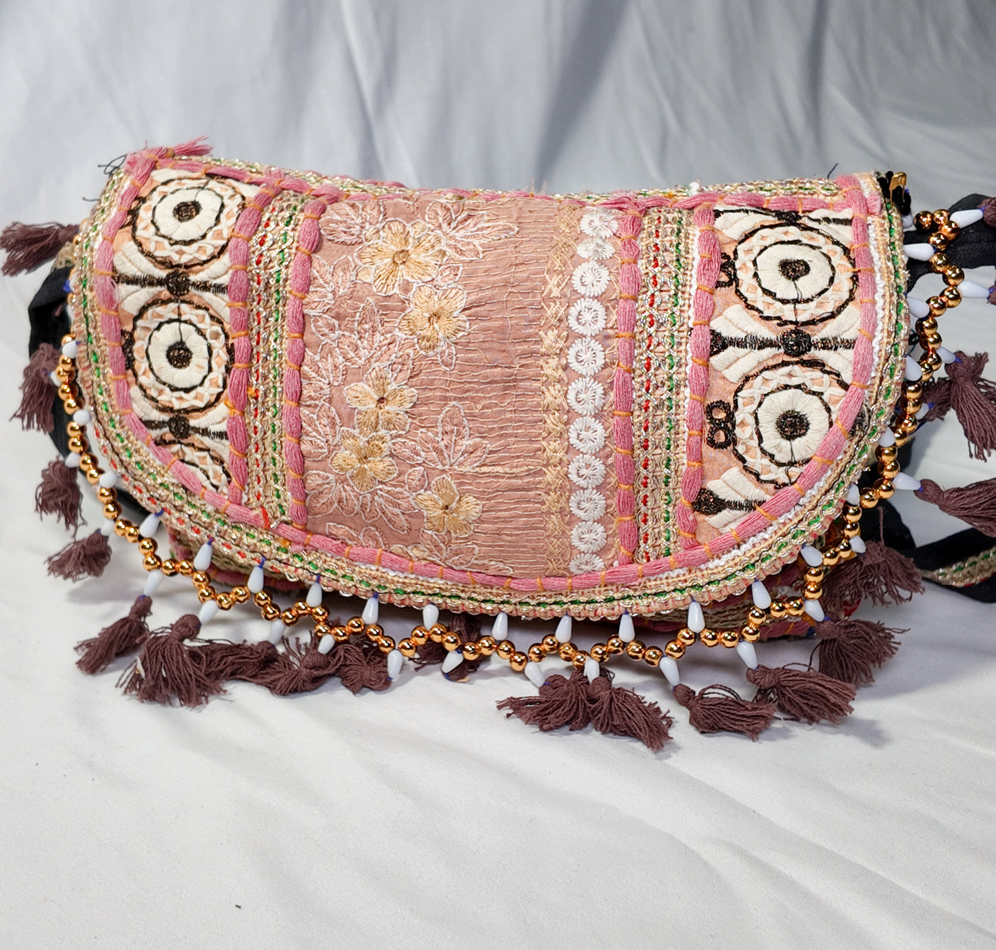 Bolso Cruzado Bordado Palo de Rosa/Café
