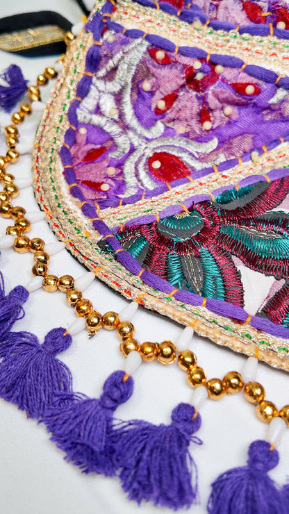 Bolso Cruzado Bordado Morado