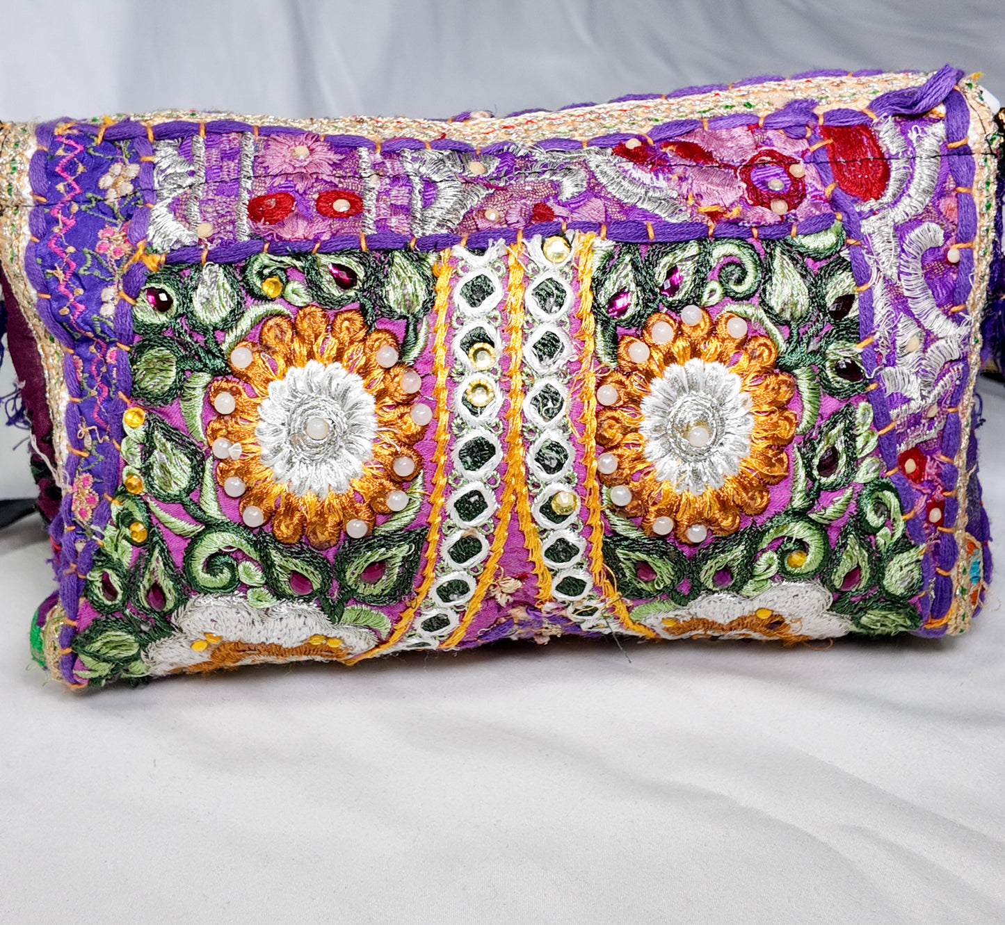 Bolso Cruzado Bordado Morado
