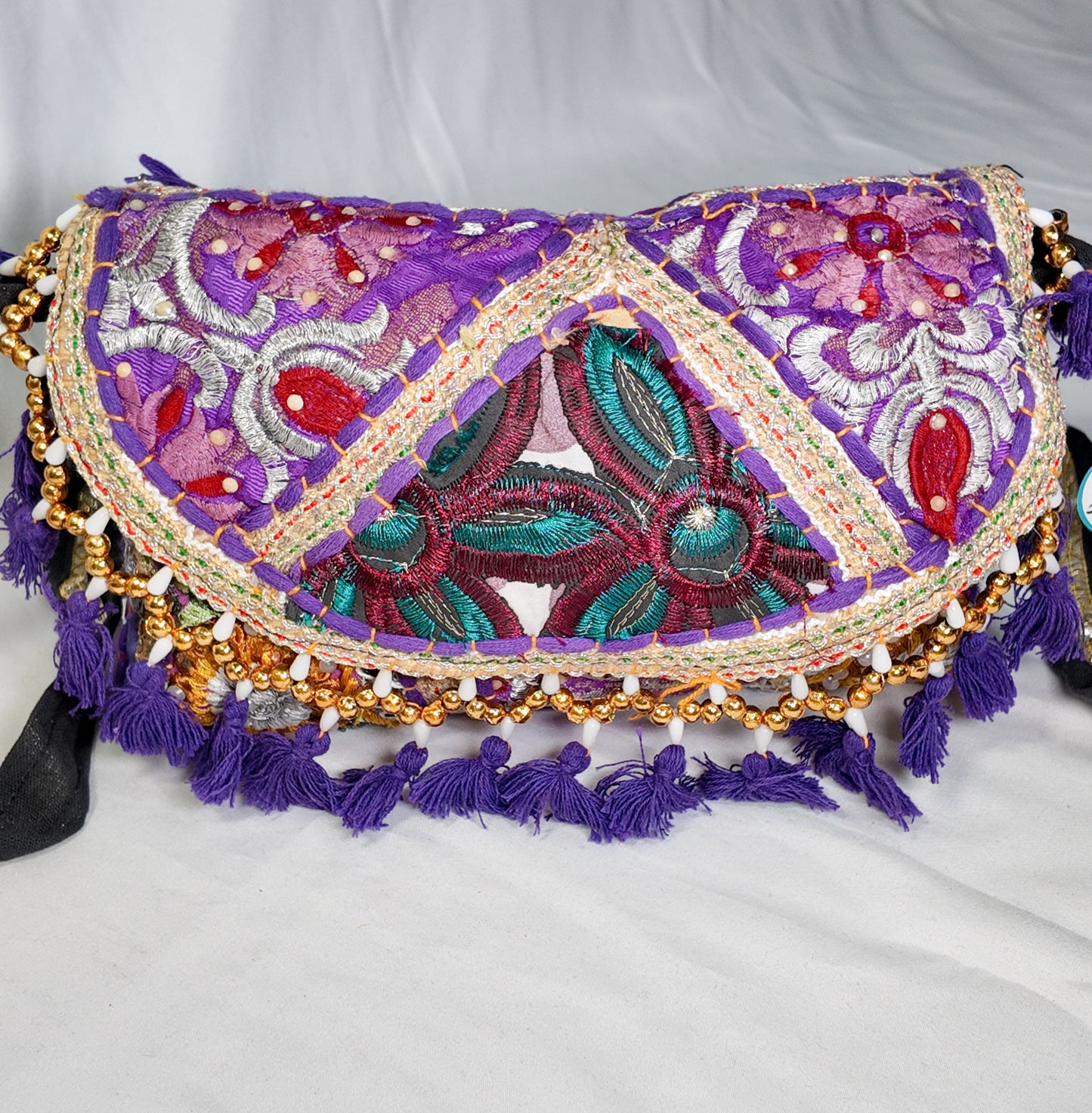 Bolso Cruzado Bordado Morado