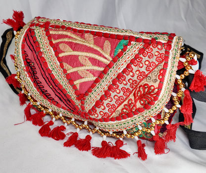 Bolso Cruzado Bordado Rojo