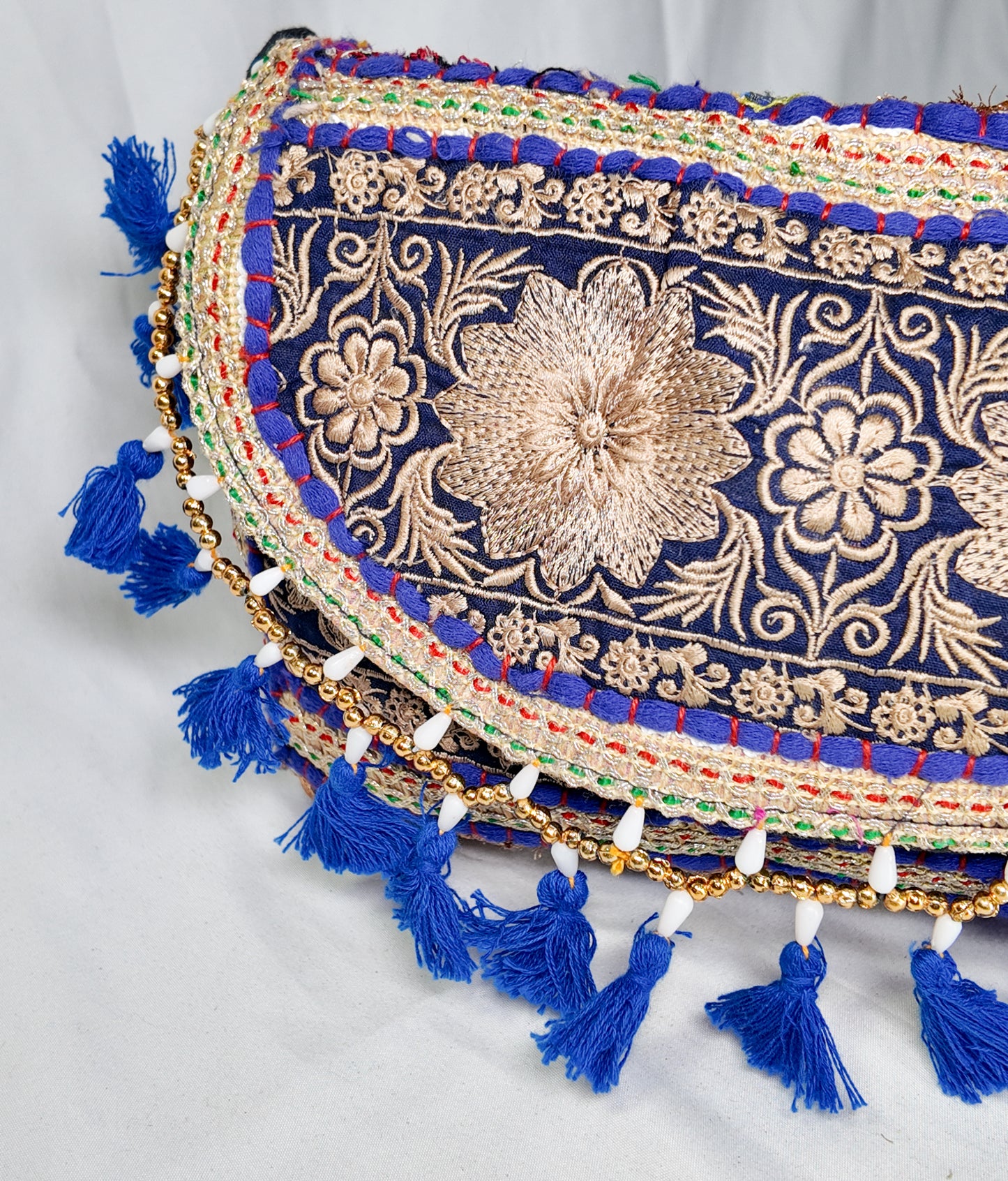 Bolso Cruzado Bordado Azul