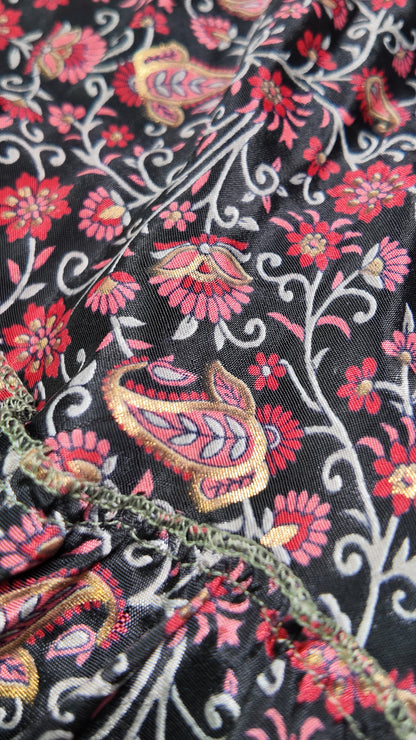 Vestido Largo Boleros Escote Profundo Negro/Rojo