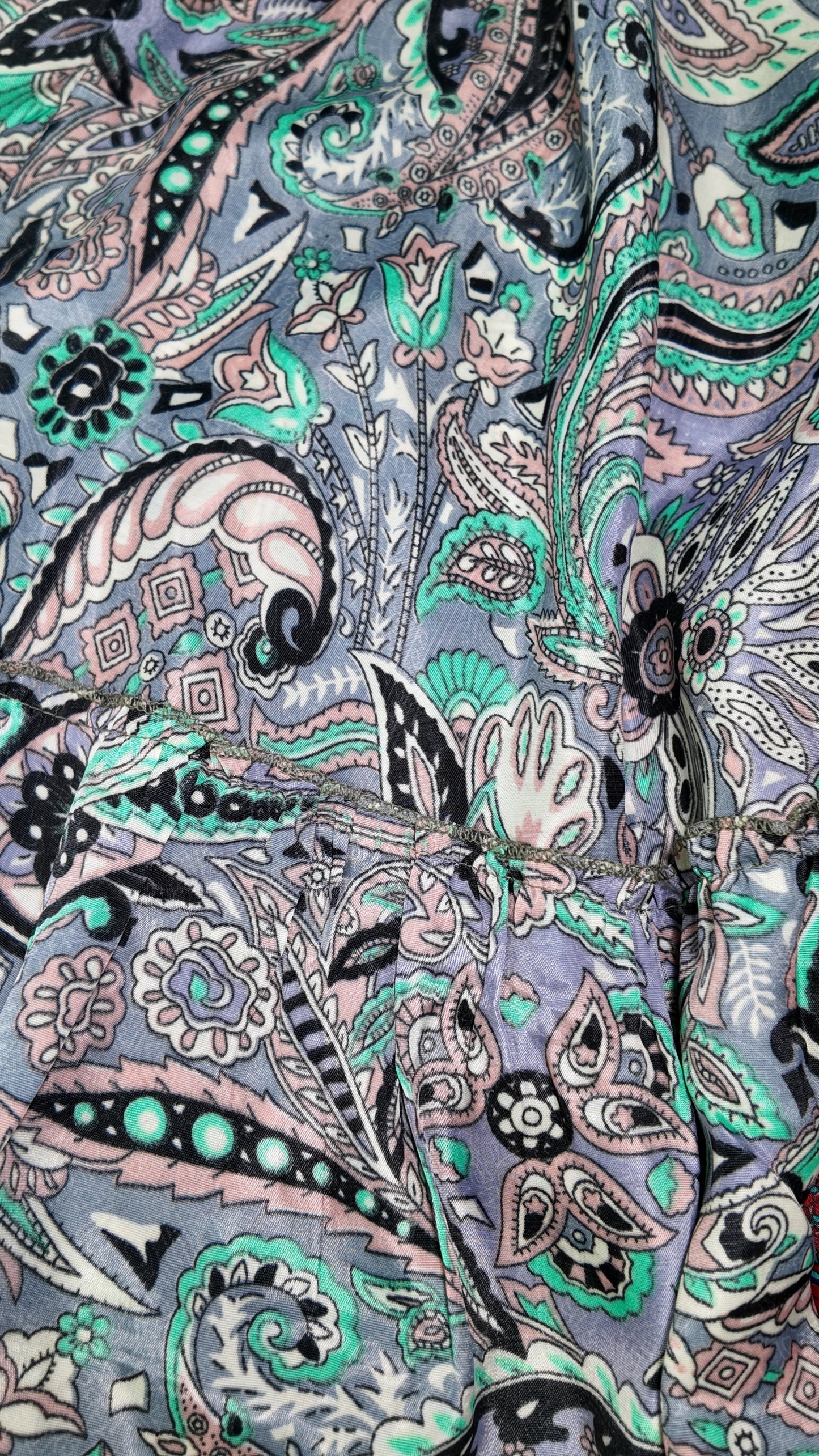 Vestido Largo Boleros Escote Profundo Azul/Verde Pastel