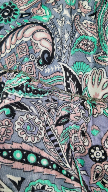 Vestido Largo Boleros Escote Profundo Azul/Verde Pastel
