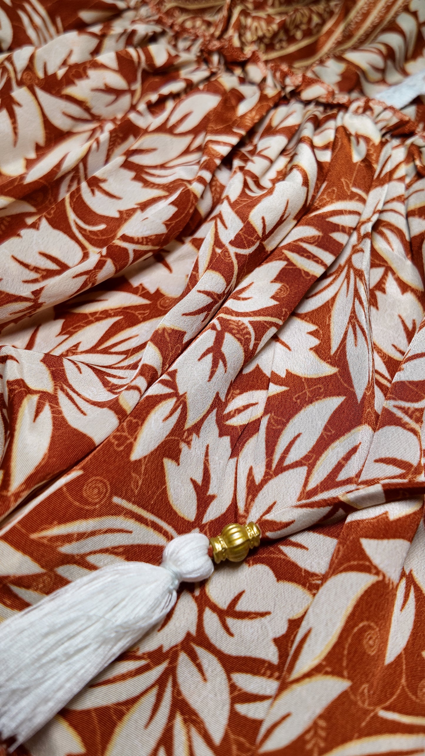 Vestido Corto Boleros Naranja/Beige