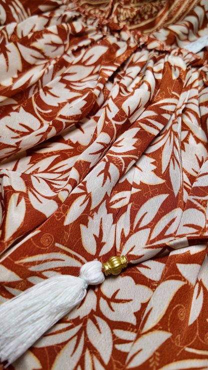 Vestido Corto Boleros Naranja/Beige