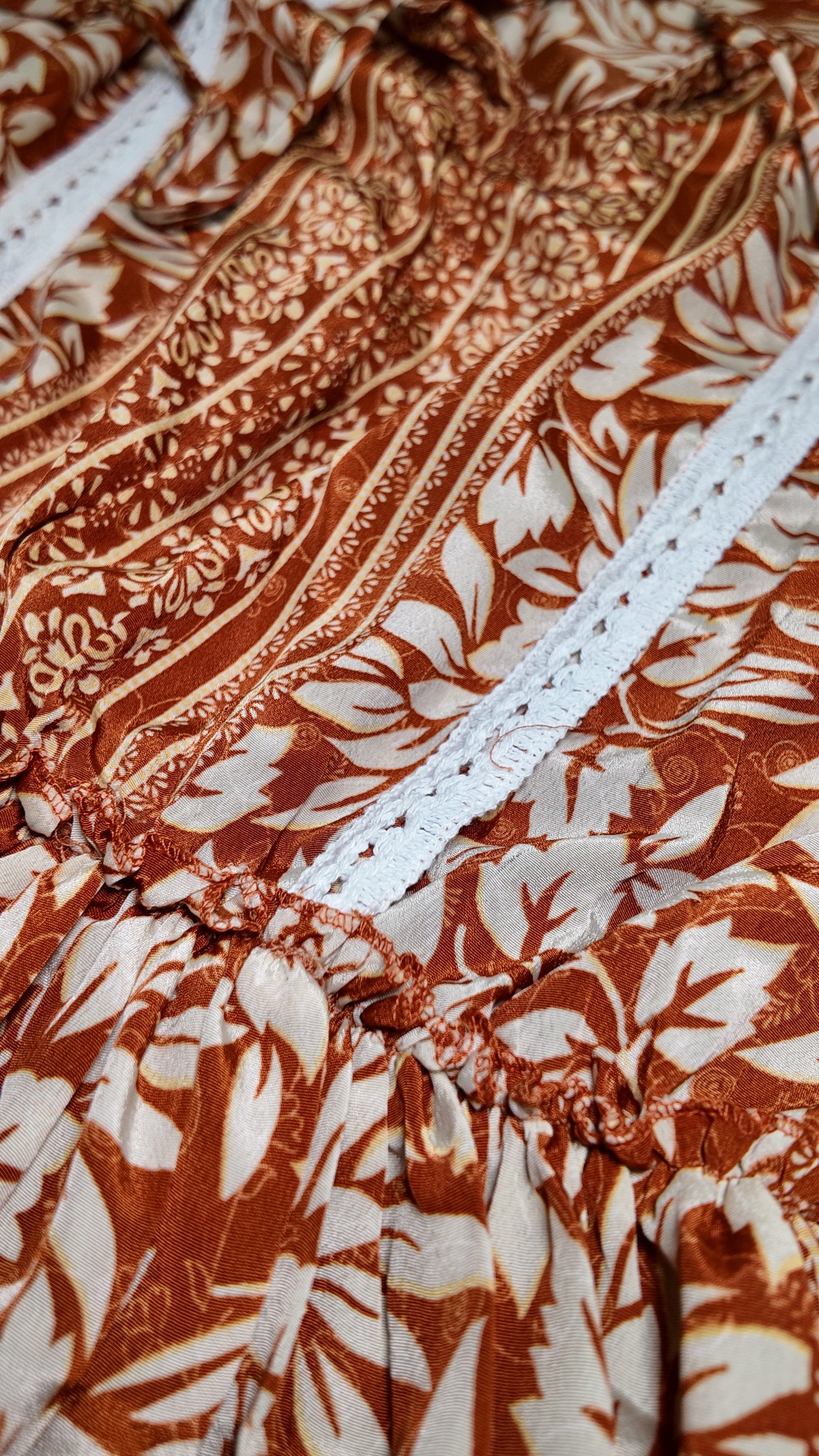 Vestido Corto Boleros Naranja/Beige