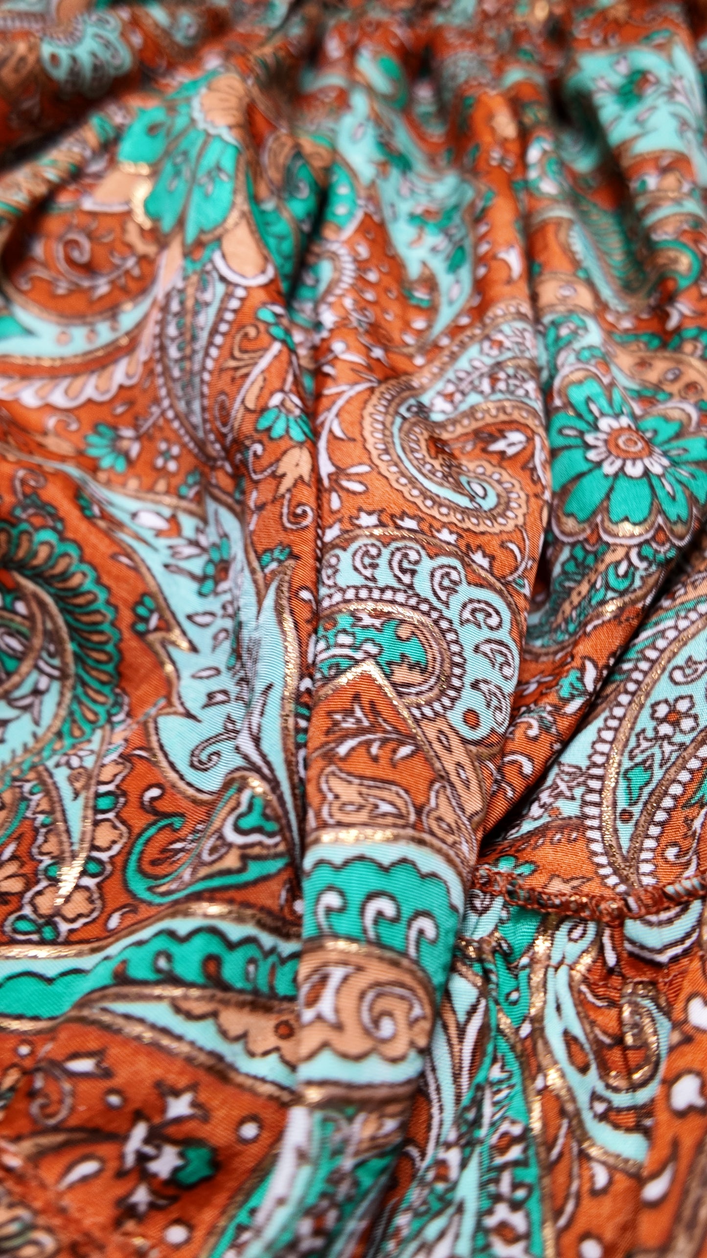 Vestido Corto Boleros Naranja/Verde