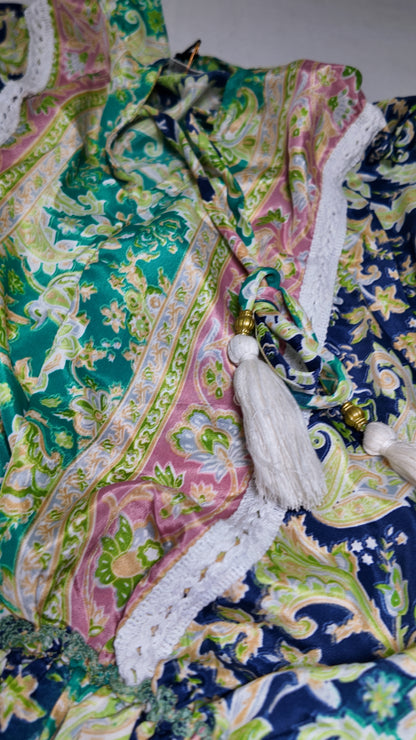 Vestido Corto Boleros Verde/Azul