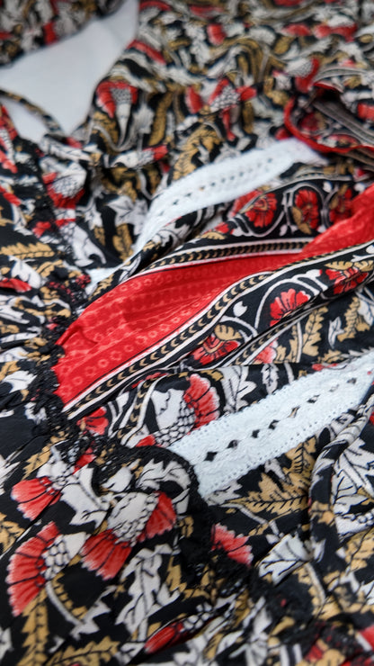 Vestido Corto Boleros Negro/Rojo