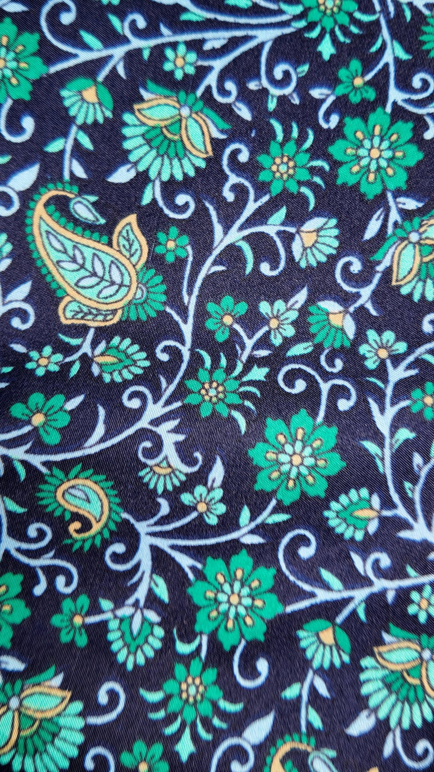 Pantalón Falda Seda Azul Rey/Verde