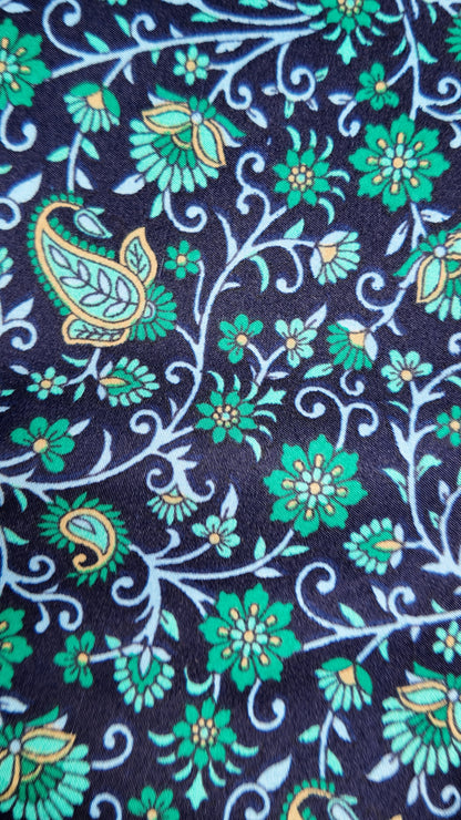 Pantalón Falda Seda Azul Rey/Verde