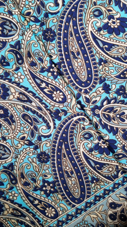 Pantalón Falda Seda Azul Aguamarina/Azul